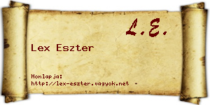 Lex Eszter névjegykártya